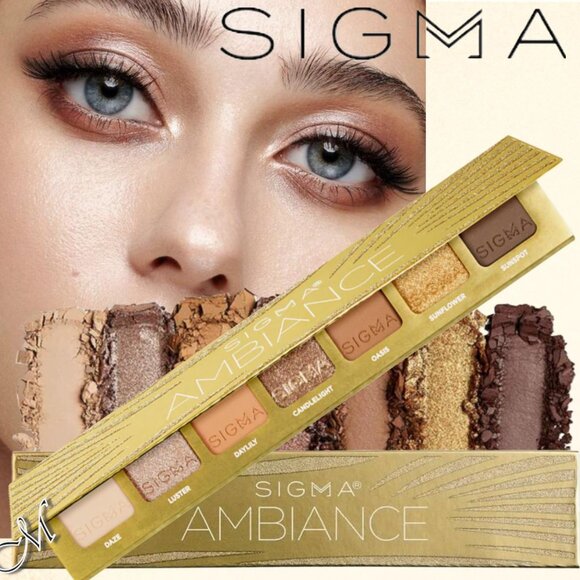 Sigma Beauty Ambiance Eyeshadow*Palette~7 Luminous Neutral & Gold Shades NIB - Picture 1 of 11